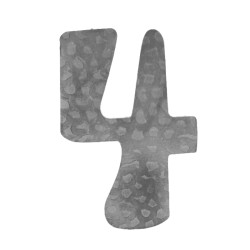 Číslo domové 4, 170x90mm, zdobené, bez povrchovej úpravy Číslo domové 4, 170x90mm, zdobené, bez povrchovej úpravy